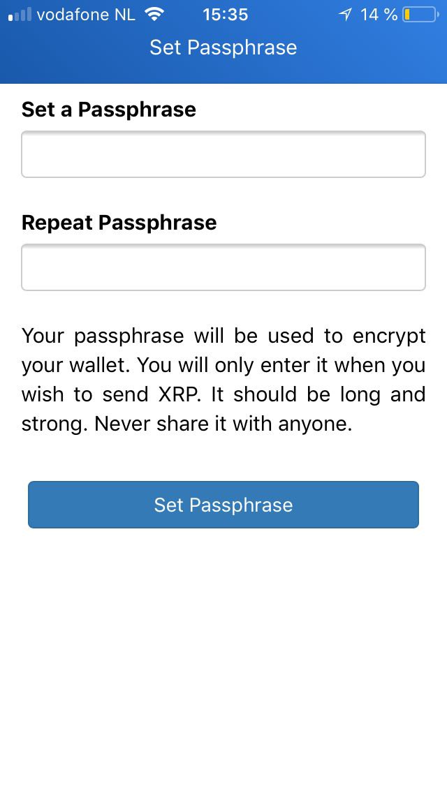 this is what the passphrase for Toast Wallet looks like