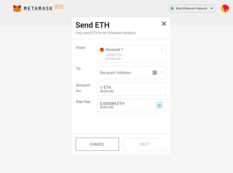 Send metamask tokens to another metamask account